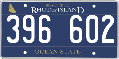 RI license plate 396602