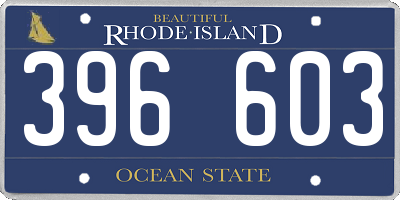 RI license plate 396603