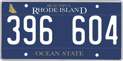 RI license plate 396604