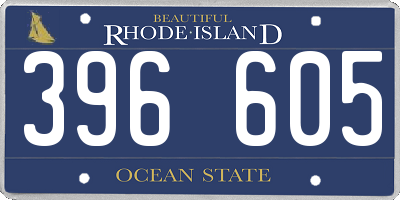 RI license plate 396605