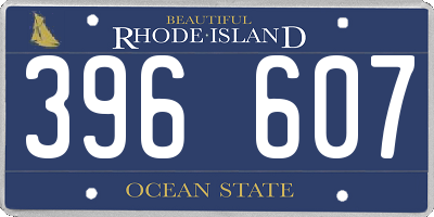 RI license plate 396607