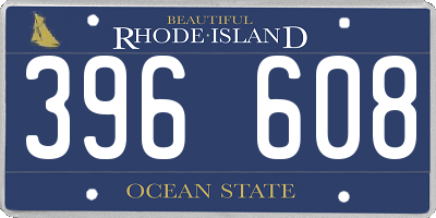 RI license plate 396608