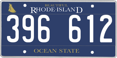 RI license plate 396612