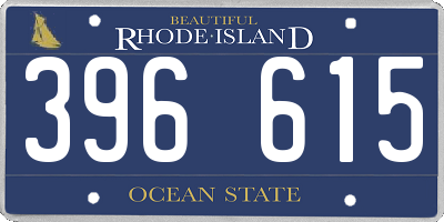 RI license plate 396615