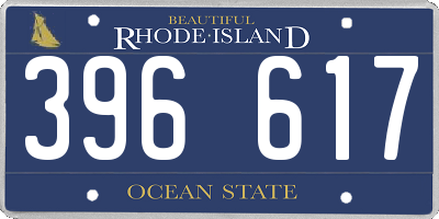 RI license plate 396617