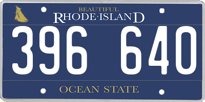 RI license plate 396640