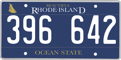 RI license plate 396642