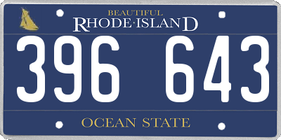 RI license plate 396643