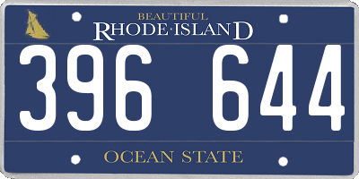 RI license plate 396644