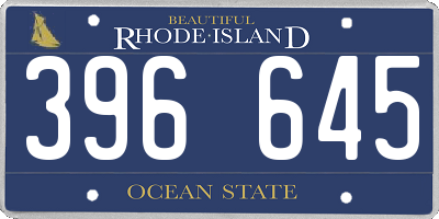 RI license plate 396645
