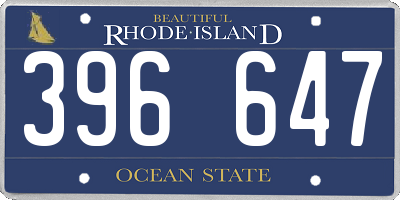 RI license plate 396647