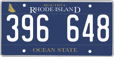 RI license plate 396648