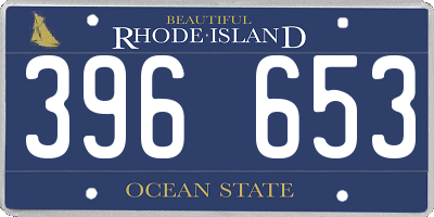 RI license plate 396653