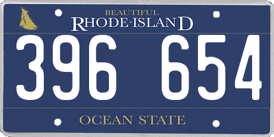 RI license plate 396654