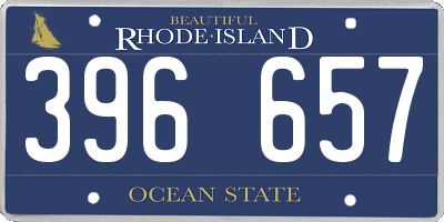RI license plate 396657