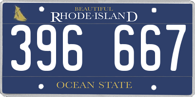 RI license plate 396667