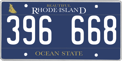 RI license plate 396668