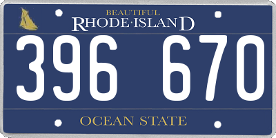 RI license plate 396670