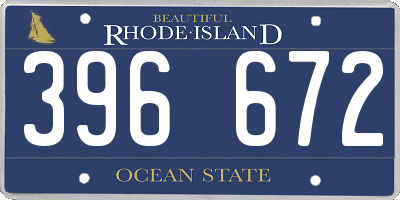RI license plate 396672