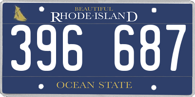 RI license plate 396687