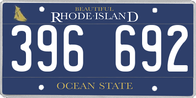 RI license plate 396692