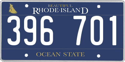 RI license plate 396701