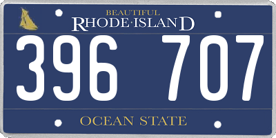 RI license plate 396707