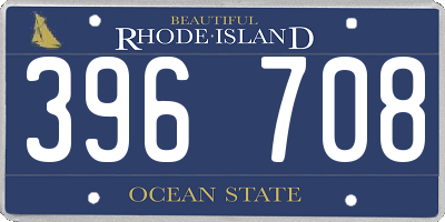 RI license plate 396708