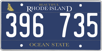 RI license plate 396735