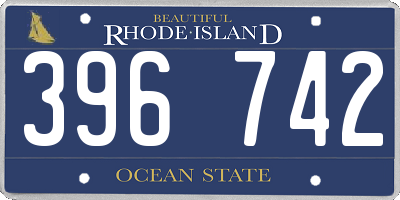 RI license plate 396742
