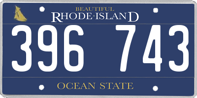 RI license plate 396743