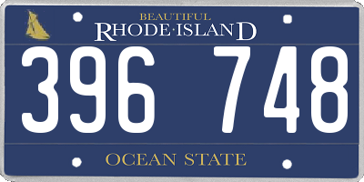 RI license plate 396748