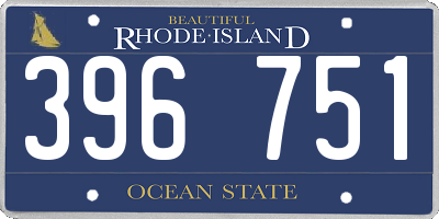 RI license plate 396751