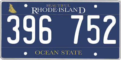 RI license plate 396752