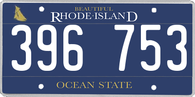 RI license plate 396753