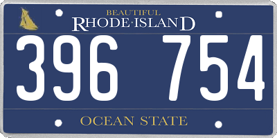 RI license plate 396754