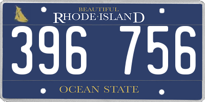 RI license plate 396756