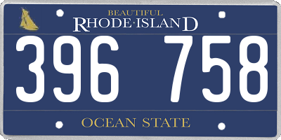 RI license plate 396758