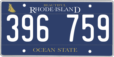 RI license plate 396759