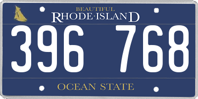 RI license plate 396768