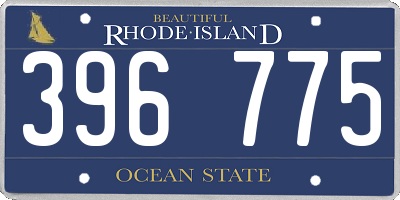 RI license plate 396775