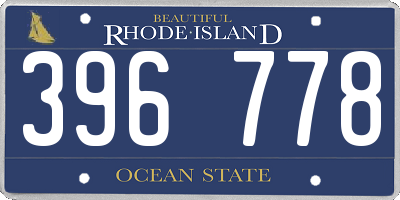 RI license plate 396778