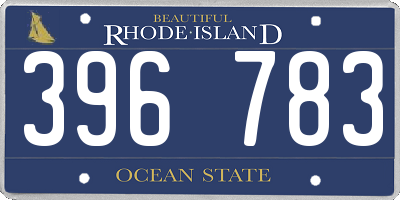 RI license plate 396783