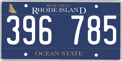 RI license plate 396785