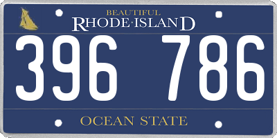 RI license plate 396786
