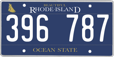 RI license plate 396787