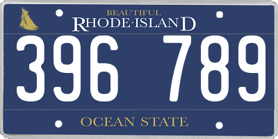 RI license plate 396789