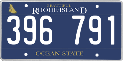 RI license plate 396791
