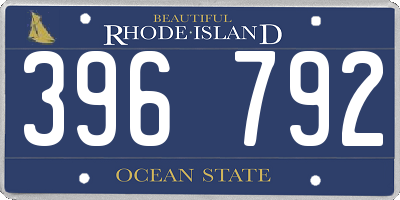 RI license plate 396792