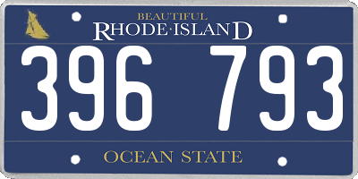 RI license plate 396793
